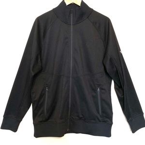 The North Face Black Jacket Men's Size Large Zip Front Back & Sleeve Logo GUC